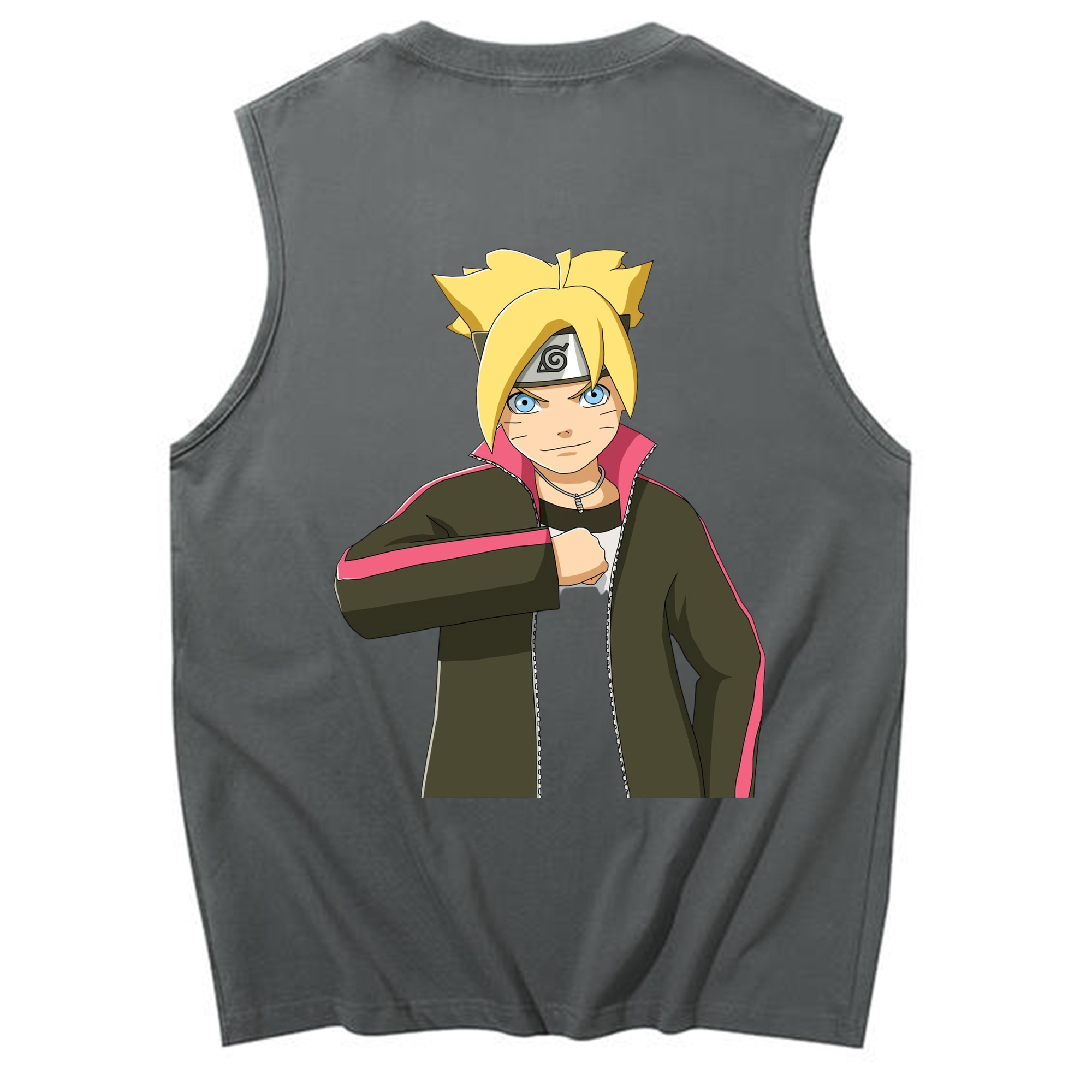 （画像用） NARUTO -ナルト- うずまき ボルト Uzumaki Boruto コットン100％タンクトップ（背面プリント）